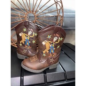 Disney Pixar Toddler Toy Story Woody Pull-on ZIp Up Cowboy Western Boot Brown 6